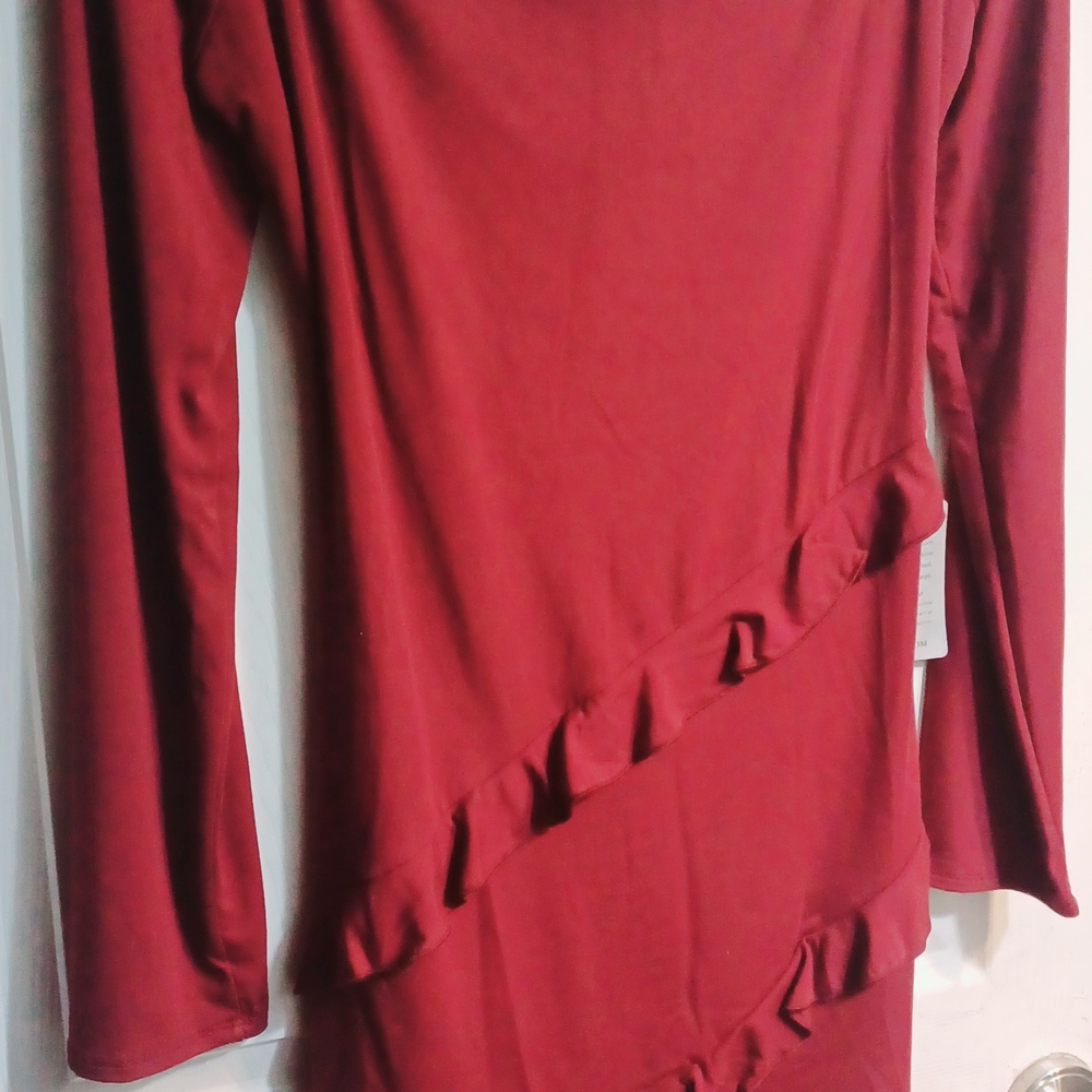 Red Bodycon Mini Dress with Bell Sleeves